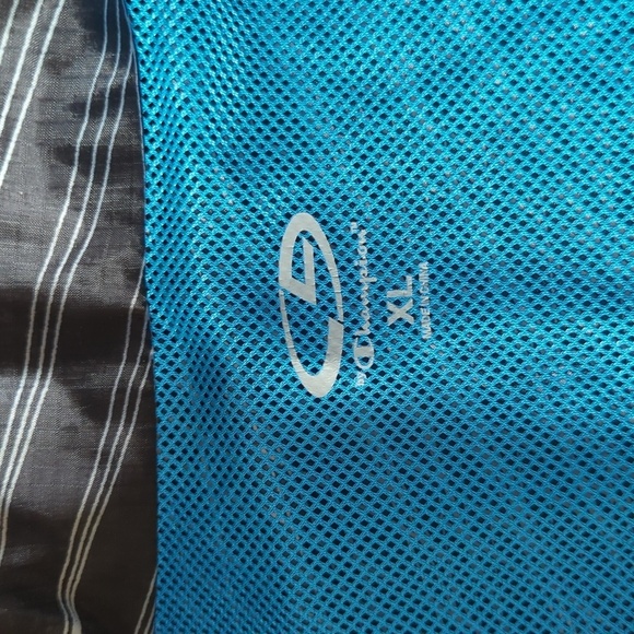 Champion Windbreaker Jacket Waterproof Black Turquoise Size XL - Picture 2 of 11